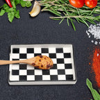 Spoon Rest,Ceramic Spoon Rest for Kitchen Counter Dishwasher Safe Marble Decor Spoon Holder for Kitchen (Large, Black&White, 1)
