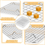 TeamFar Baking Pan with Rack Set (2 Pans + 2 Racks), Stainless Steel Cookies Sheet Baking Tray Pan with Grid Cooling Rack for Toaster Oven, Healthy & Heavy-Duty, Dishwasher Safe, 12.5 x 10 x 1 Inch