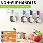 Spring Chef Magnetic Stainless Steel Measuring Cups, Patented, Kitchen Tools with Easy to Read Markings for Measuring Dry or Liquid Ingredients, Set of 7, Winter Frost