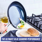 Blue Diamond Cookware Hard Anodized Ceramic Nonstick, 10" and 12" Frying Pan Skillet Set, PFAS-Free, Dishwasher Safe, Oven Safe, Grey