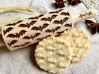 HALLOWEEN 3 Mini Embossed Rolling Pin Set. Wooden Laser Engraved Textured rolling pins for Cookies, Modeline, Ceramic with Skulls, Bats, Halloween by Algis Crafts