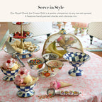 MACKENZIE-CHILDS Enamel Ice Cream Bowl, Serving Bowls for Entertaining, 2-Cup Capacity, Blue-and-White Royal Check