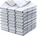Cotton Grid Dish Cloths, Terry Cleaning Rags, 12 x 12 Inches, Light and Soft, Quick Drying Dish Rags, 8pc/Set (Grey)