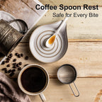 Ceramic Spoon Rest for Stove Top, Large Spoon Holder for Kitchen Counter, Heat-Resistant & Easy to Clean, Non-Stick Spatula Holder for Cooking, Coffee Spoon, Kitchen Decor, White