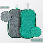 Multipurpose Sponges Kitchen,6 Pack Reusable Non-Scratch Scrub Sponge,Rough Scrubbers Side for Pots and Pans,Soft Microfiber Scrub Side for Washing Dishes