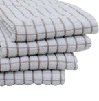 AMOUR INFINI Kitchen Towels Set of 4 - Highly Absorbent, Super Soft Terry Cotton 20x28 Inch Dish Towels with Hanging Loop - Hand & Tea Towels for Cleaning & Drying Dishes (Beige)