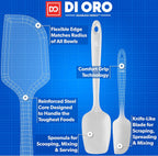 DI ORO Silicone Spatula Set - Rubber Kitchen Spatulas for Baking, Cooking, & Mixing - 600°F Heat-Resistant & BPA Free Silicone Scraper Spatulas for Nonstick Cookware - Dishwasher Safe (3pc, Stone)