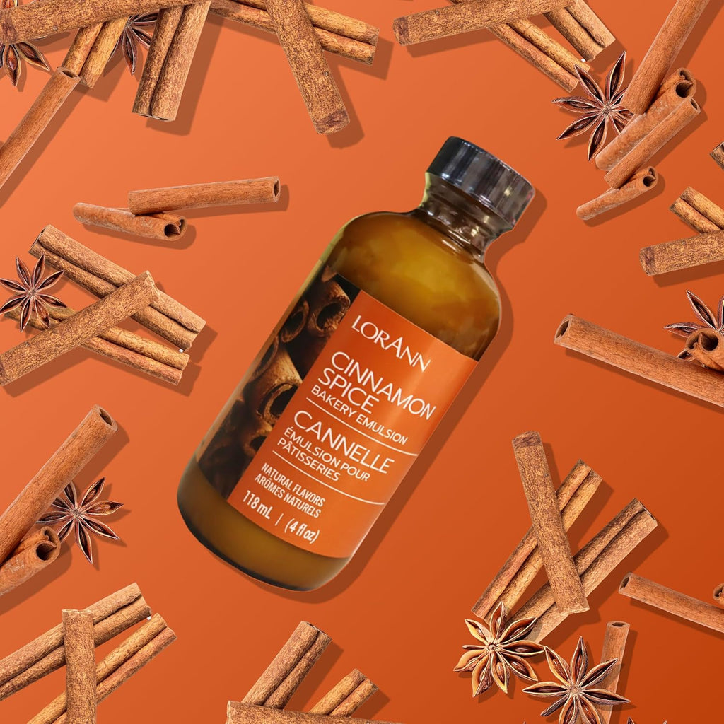 Lorann Oils Cinnamon Spice Bakery Emulsion: True Cinnamon Essence, Perfect for Enhancing Spiced Undertones in Baked Goods, Gluten-Free, Keto-Friendly, Cinnamon Extract Alternative for Your Kitchen