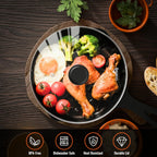 Tempered Glass Lids for Pots and Pans, Cast Iron Skillet Lid 10.5 Inch, Round Frying Pan Lid, Replacement Pan Cover, Crock Pot Lid with Stainless Steel Rim, Dishwasher Safe, Cookware Pot Covers