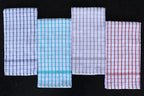 AMOUR INFINI Kitchen Towels Set of 4 - Highly Absorbent, Super Soft Terry Cotton 20x28 Inch Dish Towels with Hanging Loop - Hand & Tea Towels for Cleaning & Drying Dishes (Ass- Blue)