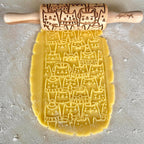 CATS 3 Mini Embossed Rolling Pin Set – Wooden Laser-Engraved Textured Rolling Pins for Cookies, Modeling Clay, Ceramics – Various Cat Patterns by Algis Crafts