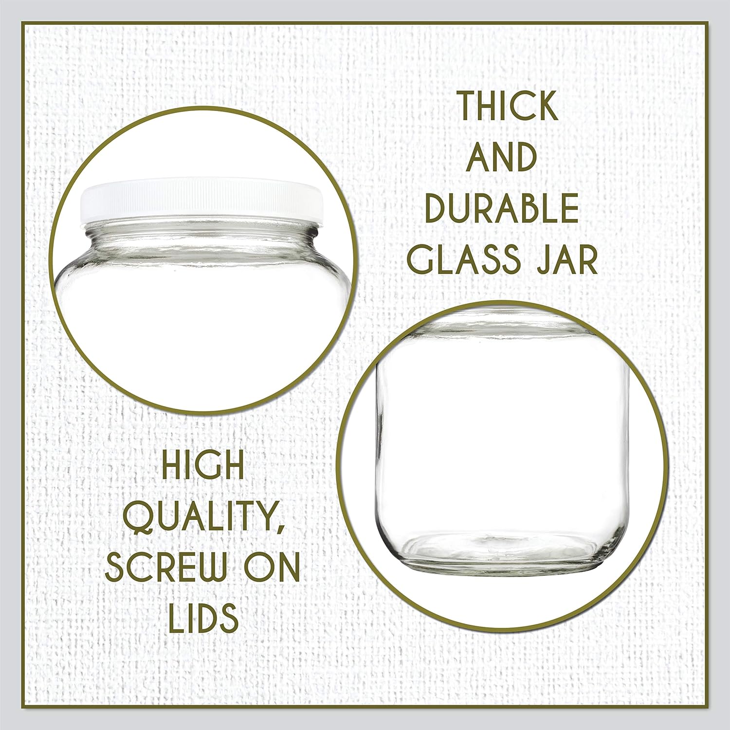 kitchentoolz 6 Pack of Half Gallon Mason Jars - Wide Mouth with Airtight Lid - Safe Container for Fermenting, Pickling, and Storing