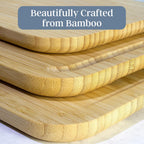 Totally Bamboo 3-Piece Cutting Board Set – Bamboo Wood Cutting Boards in Large, Medium, and Small Sizes with Juice Groove and Collection Well – Elegant Kitchen Chopping Boards with Curved Edges