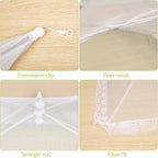 Food Cover Food Tent Set, 2 Extra Large 40"X24" and 6 Standard 17"X17" Mesh Food Covers for Outside, 8 Pack Collapsible, Reusable Pop-Up Umbrella Food Nets for Picnics, Outdoor Camping, Parties, BBQ