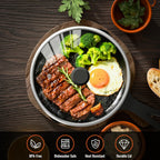 Tempered Glass Lids for Pots and Pans, Cast Iron Skillet Lid 10.5 Inch, Frying Pan Lid, Replacement Pan Cover, Wok, Crock Pot Lid with Wide Stainless Steel Rim, Heat Resistant Cookware Pan Lids