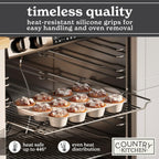 Country Kitchen Nonstick Stackable Bakeware Set - Heavy Duty, Durable, Easy Release Baking Set, Cream, 10 Pcs