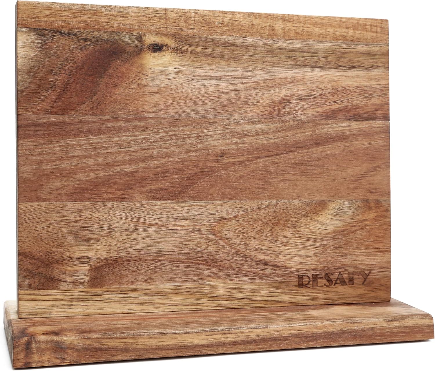 Resafy Large Magnetic Knife Holder,Acacia Wooden Magnetic Knife Block 12.5X10 Inches,Rack Magnetic Universal Stands with Strong Enhanced Magnets Strip Kitchen Storage Cutlery Organizer Without Knifves