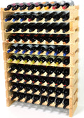 sfDisplay.com,LLC. Modular Wine Rack Beechwood 32-96 Bottle Capacity 8 Bottles Across up to 12 Rows Newest Improved Model (80 Bottles - 10 Rows)