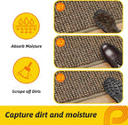 JSEI Dirt Trapper Door Mat 24"x60" Non-Slip Washable Entrance Mat, Dog Doormats, Absorbent & Fade-Resistant Floor Mats, Low Profile Welcome Mats for Entryway, Front Door, and Inside Entrance, Beige