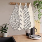 Kitchen Towels Dish Towels for Kitchen- Gray & Beige Tea Towels for Kitchen-Bar Towels for Kitchen-KitchenTowels and dishcloths-Printed Floral 18"x28" Pack of 4