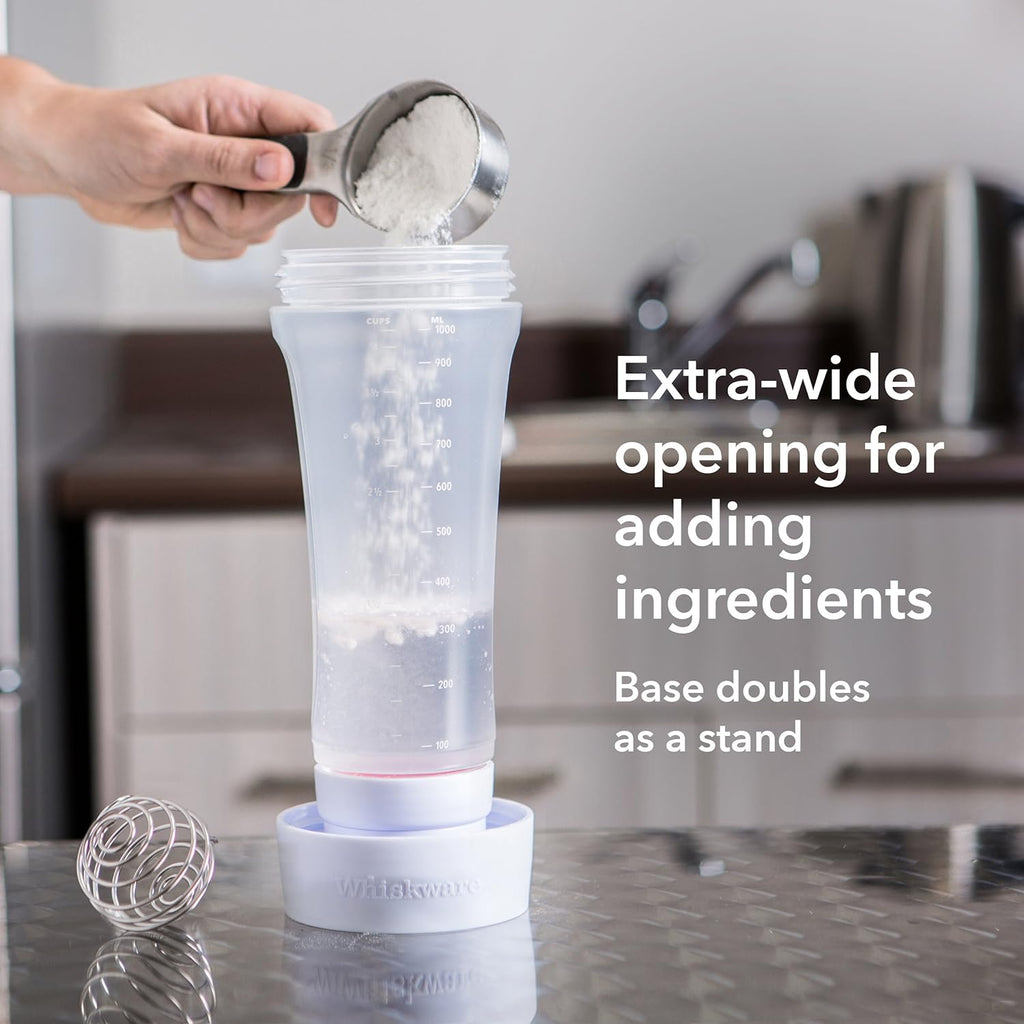 Whiskware Pancake Bottle, Batter Dispenser and Mixer with BlenderBall Wire Whisk, Durable, No-Mess, BPA Free, Dishwasher Safe, Mint