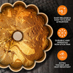 NutriChef 9 Inch Marquise Cake Pan, Thick & Heavy Cast Aluminum Bakeware Cake Mold for Cake with Fluted Easy-Release Edges for Uniform Browning & Baking, Nonstick Heat-Resistant Coating