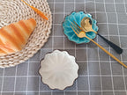 Ceramic Spoon Rest for Stove Top, Flower Cute Spoon Rest for Kitchen Counter, Cooking Spoon Holder for Kitchen Counter, Utensil Rest Spatula Rest Ladle Holder Tong Rest, 1 PC (Ice Cracks, Cream White)