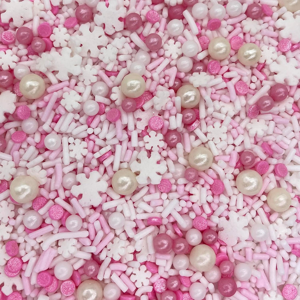 Sprinkles | Frozen in Sugar Sprinkle Mix | Blue Sprinkles | Confetti Sprinkles | Metallic Sprinkles | Snowflake Sprinkles | Cake Sprinkles (Pink)