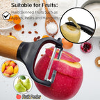 Trez Treamer 2 pack Vegetable Peelers for Kitchen, Super Sharp Wooden Potato Peeler Set Apple Cucumber Carrot Fruit Potatoes Veggie Peeler Bulk with Stainless Steel Blade，Dishwasher Safe