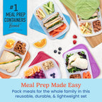 Bentgo Easyboxes - Original Stackable Lunch Boxes - Reusable 3-Compartment Food Containers for Kids and Adults - Bento Lunch Box for Meal Prep, School, & Work - BPA Free, Set of 10 (Classic)