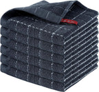 Homaxy 100% Cotton Terry Kitchen Dish Cloths, Ultra Soft and Absorbent Dish Towels for Kitchen, Suitable for Drying and Washing Dishes, 6 Pack, 12 x 12 Inches, Dark Grey