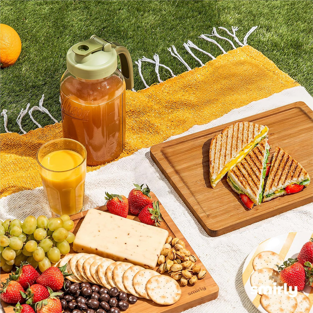SMIRLY Wood Cutting Boards For Kitchen - Bamboo Cutting Boards For Kitchen Cutting Board, Bamboo Cutting Board Set, Chopping Board, Butcher Block, Small Wooden Cutting Board Set