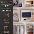 BINO | Woven Plastic Basket | XS (Natural), 5-Pack | THE JUTE COLLECTION | Home Organization, Space - Saving Storage, Stylish Design | Jute Basket | Plastic Storage Basket