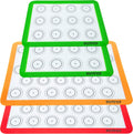 HOTPOP | Reusable Macaron Cookie Sheet, Non Stick Baking Mats, 0.75mm (2 Half Sheets , 2 Quarter Sheets), Set of 4