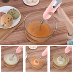 Electric Egg Beater Whisk, USB Charging Mixer, Three-Speed Adjustment, Suitable for Whisking Eggs, Cream, Sauce, Jam Supplements and More, Pink