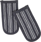 Sticky Toffee Pan Handle Covers for Cast Iron Skillet, Set of 2, Gray Heat Resistant Sleeves, 3 x 6 in, Oeko-Tex Cotton Hot Pot Holders