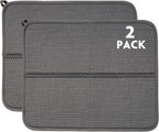 2 Pack Dish Drying Mat, Absorbent Microfiber Dish Drying Mat for Kitchen Counter, 16"x18” Large Size Dish Drying Pad, Ultra Absorbent Dishes Drainer Mat for Countertop