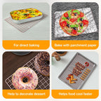 2PCS Cooling Racks for Cooking and Baking - 10" x 16"Heavy Duty Stainless Steel Wire Rack for Baking, Grilling, Roasting - Oven & Dishwasher Safe - Fits Half Sheet Pan（Rose Gold）