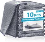 10 Pcs New Upgrade 3-Layer Non Scratch Wire Dishcloth,Wire Dishwashing Rag, Non-Scratch Wire Dishwashing Rags for Wet and Dry, Kitchen Cleaning Dish Rags for Cookware,Sinks, Dishes, Stove