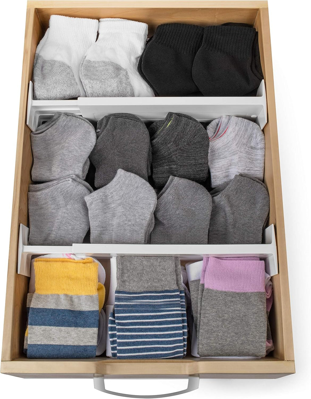 Dial Industries Adjustable Dresser Drawer Clothes Organizer Dividers, Set of 2, 4.5" Deep