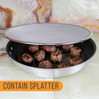 U.S. Kitchen Supply Stainless Steel Splatter Guard 13" Fine Mesh Cover, Grease & Oil, Splatter Screen for Frying Pan, Cooking Pots, with Resting Feet & Comfort Grip Handle