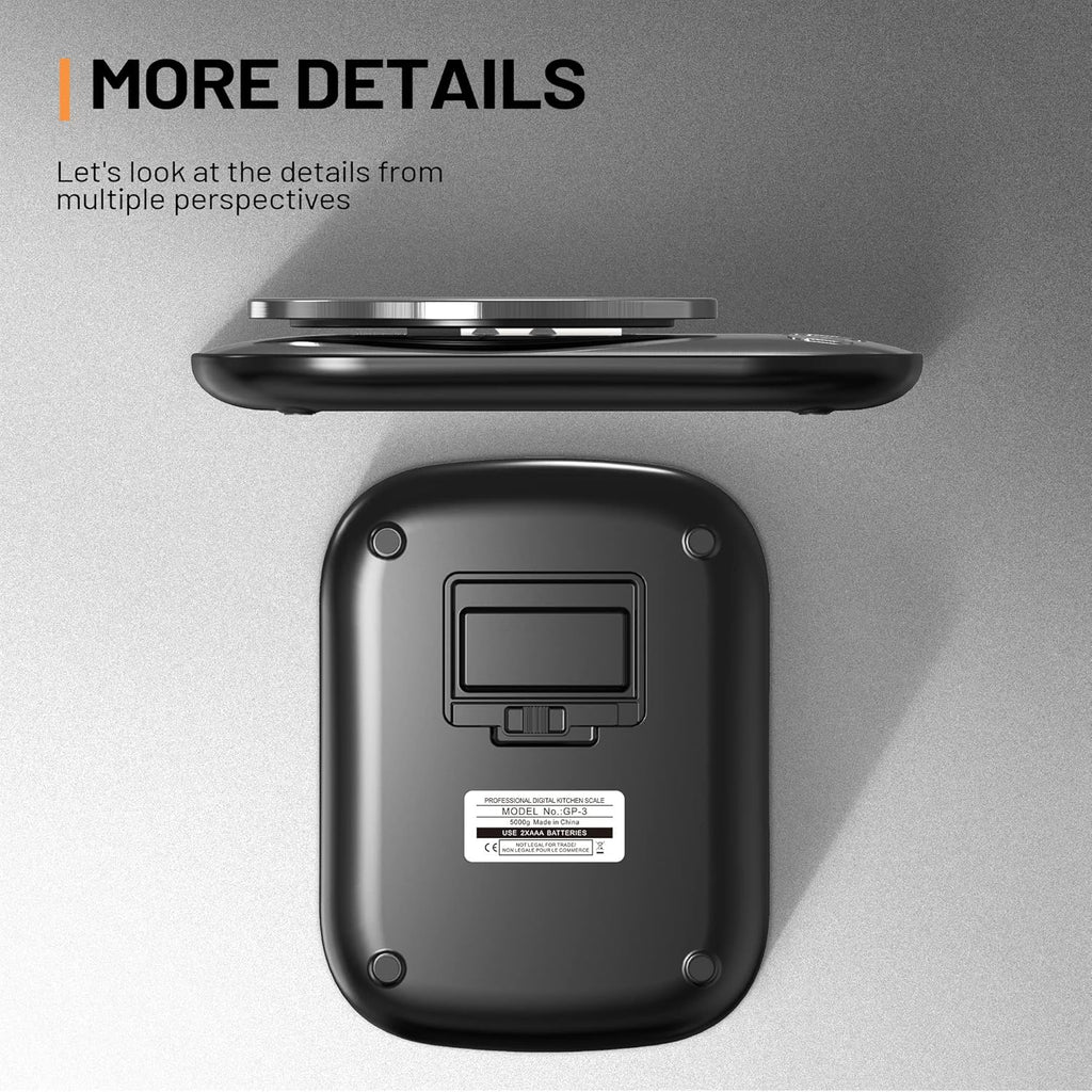Food Kitchen Scale Digital Weight Grams and Oz with IPX6 Waterproof，Professional Stainless Steel Digital Kitchen Food Scale 11lb/0.01oz with Bowl for Weight Loss Dieting Baking Cooking