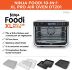 NINJA DT201 Foodi 10-in-1 XL Pro Air Fry Digital Countertop Convection Toaster Oven with Dehydrate and Reheat, 1800 Watts, Stainless Steel Finish (Renewed)