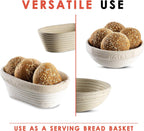 Bread Banneton Proofing Basket [Set of 2] Oval 10x6 Inch Sourdough Rising Baskets with Liner