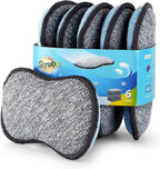 Multi-Purpose Sponges Kitchen by Scrub-it - Non-Scratch Microfiber sponges for Cleaning, Along with Heavy Duty Scrubbing Power - Reusable Dish Sponge for Dishes, Pots and Pans (6 Pack, Small)