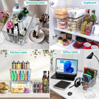 YAN & HIN 10 pcs/set Large Clear Storage Bins with Lids - Stackable, Transparent Pantry Storage with Handles - Nest Nicely for Easy Organization (11 "L x 7.5" W x 6.1 "H)