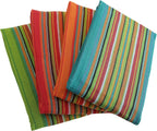 DG Collections Salsa Stripe Kitchen Dish Towels, 100% Cotton, Highly Absorbent, Multi Purpose Waffle Tea Towels for Cooking, Drying & Cleaning, 16x28 Inches, Pack of 12