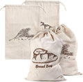 Augshy Linen Bread Bags for Homemade Bread Container, 4 Pcs 17.5 X11.5 Inches Unbleached & Reusable Bread Storage, Natural Large Storage for Artisan Bread