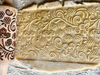 SEASONS 3 Mini Embossed Rolling Pin Set. Wooden Laser Cut Mini Rolling Pins for cookies or clay with spring flowers, tulips, daffodils, strawberries, raspberries, birch, trees by Algis Crafts
