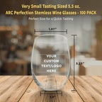 Custom Stemless Wine Glasses by ARC 5.5 oz. Set of 100, Personalized Bulk Pack - Perfect for Hotel, Bar, Restaurant or Lounge - Clear